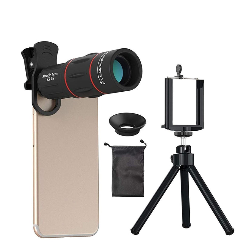 Apexel APL -T18ZJ 18X Optical Zoom Telephoto Telescope Cell Phone Lens Camera with Phone Holder and Clip Tripod