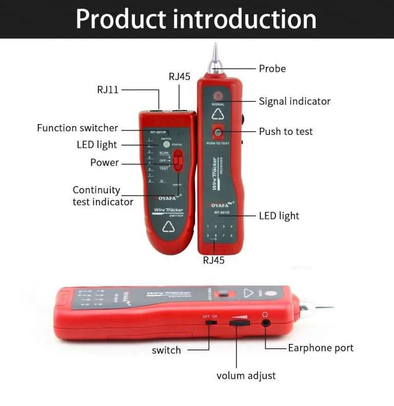 APKR Cable Break Finder Tester RJ45, RJ11 (YW-801B)