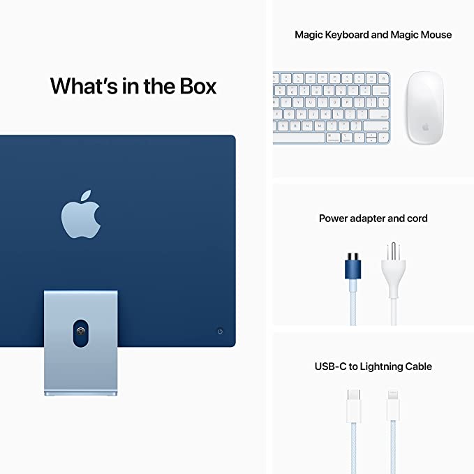 Apple iMac (MJV93AB/A) 24 Inch, Retina 4.5K Display, Chip 8‑core CPU, 7‑core GPU, 8GB RAM 256GB SSD Laptop 