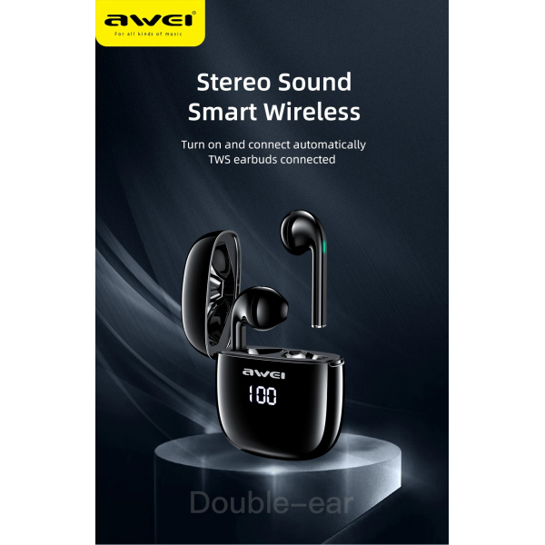 Awei T28P Wireless Sports Earbuds with Charging Case