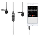 BOYA BY-M1DM Dual Lavalier Universal Microphone with a Single 1/8 Stereo Connector for Smartphones DSLR Camears Camcorders
