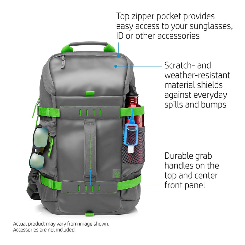 HP 39.62 cm(15.6 Inch) Odyssey Backpack Laptop Bag Green/Gray (L8J89AA)