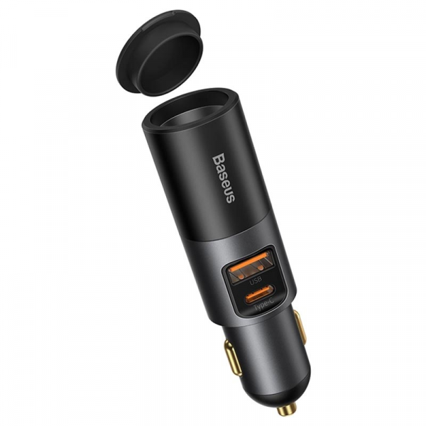 Baseus 2 in 1 Share Together Fast Car Charger - U+C 120W with cigarette expansion port