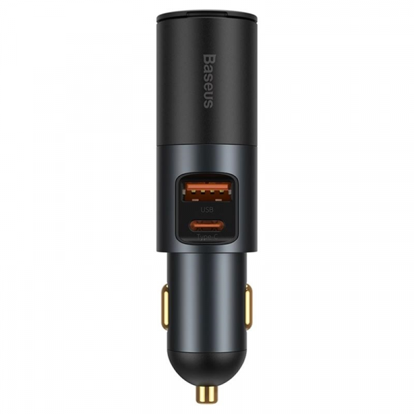 Baseus 2 in 1 Share Together Fast Car Charger - U+C 120W with cigarette expansion port