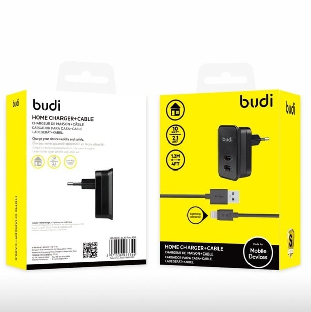 Budi Mobile Phone Charger - 2 Ports , LED Indicator