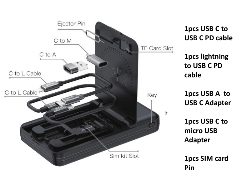 Budi Multi-functional Power Box - 20000mAh Capacity , Wireless Charging