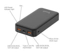 Budi Power Bank - 20,000mAh Capacity , Quick Charge 3.0