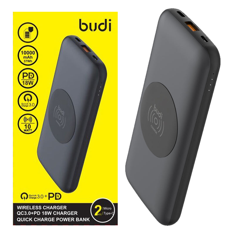 Budi Power Bank New Mini - 10000mAh Capacity , QC3.0 USB Port,  For Type C , For Mobile Phones