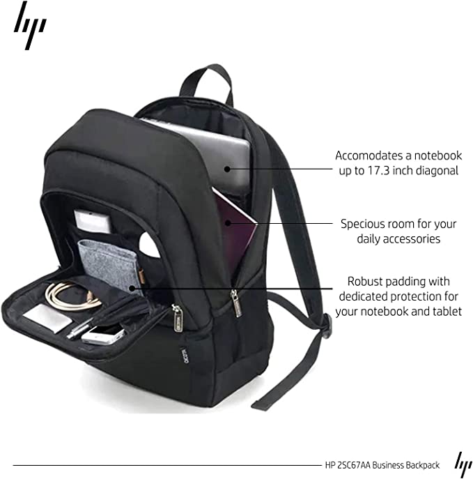 HP Business Backpack Black 17.3″ Inches - 2SC67AA