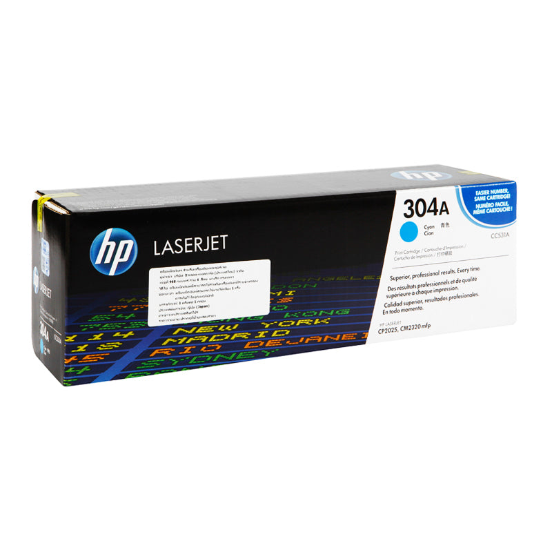 HP 304A Cyan Original LaserJet Toner Cartridge (CC531A)