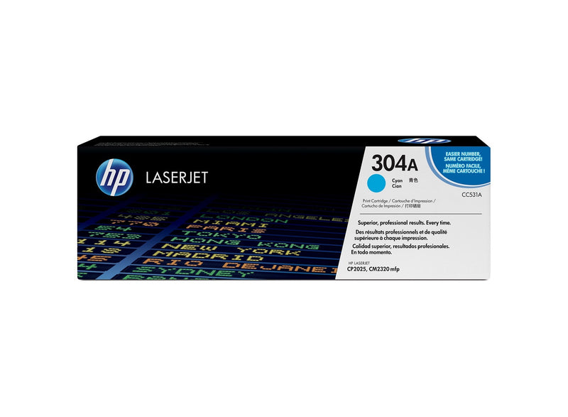 HP 304A Cyan Original LaserJet Toner Cartridge (CC531A)