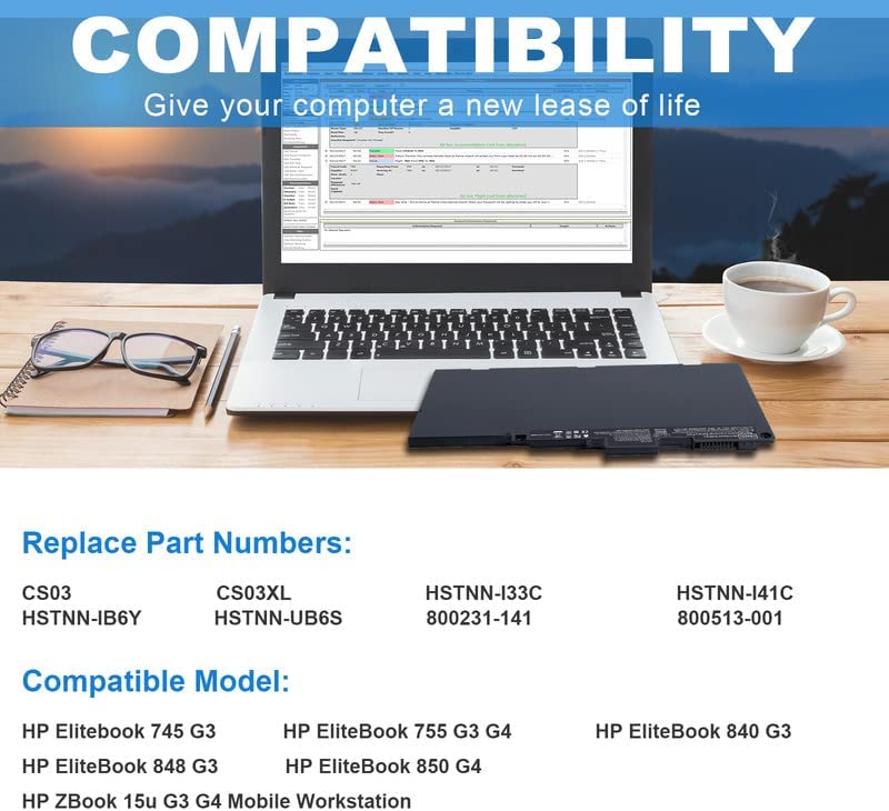 HP EliteBook 850 G4  Laptop Replacement battery (CS03XL)