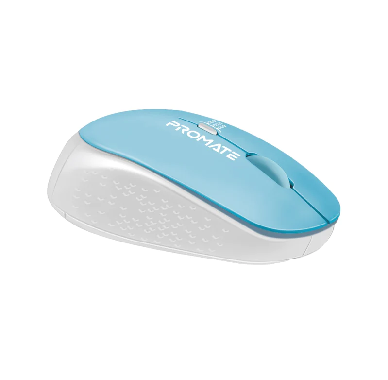 Promate 1600DPI Dual Tone Ergonomic Wireless Mouse (TRACKER) - Adjustable 1600 DPI, MaxComfort Ergonomic Design