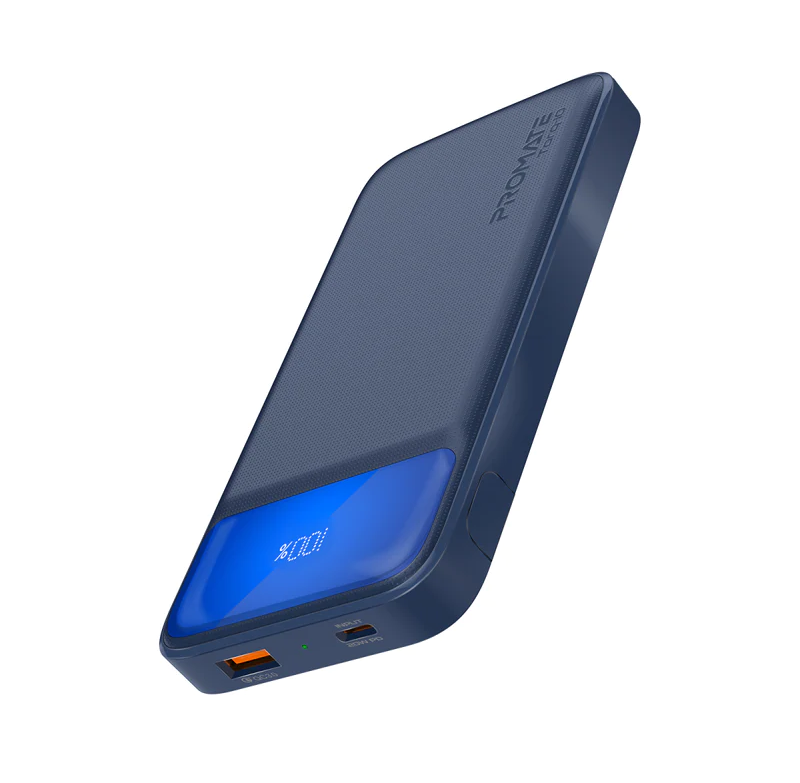 Promate 10000mAh Ultra Slim Power Bank (TORQ-10) - 20W Power Delivery, Quick Charge 3.0 ports
