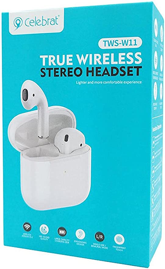 Celebrat TWS- W11 Bluetooth Wireless Earbuds - Bluetooth 5.0 chip, fully compatible with IOS/ Android