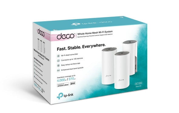 TP-Link Deco E4 AC1200 Whole Home Mesh Wi-Fi System (3 Pack) (TL-DECO E4)