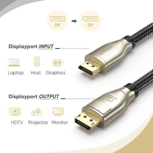 UGREEN DisplayPort Male To Male Audio Video Adapter Cable (DP102)