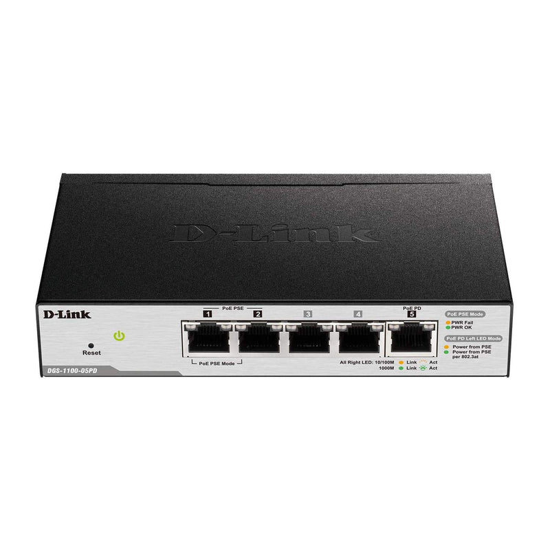 D-Link 5-Port Gigabit PoE Smart Managed Switch and PoE Extender DGS-1100-05PD