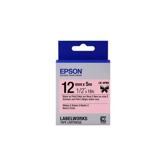 Epson LK-4RKK Satin Ribbon Label Tape Cartridge (C53S654033) 