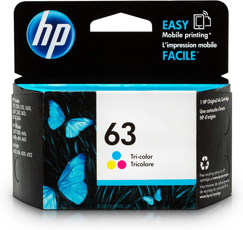 HP 63 Tri-color Original Ink Cartridge (F6U61AA)