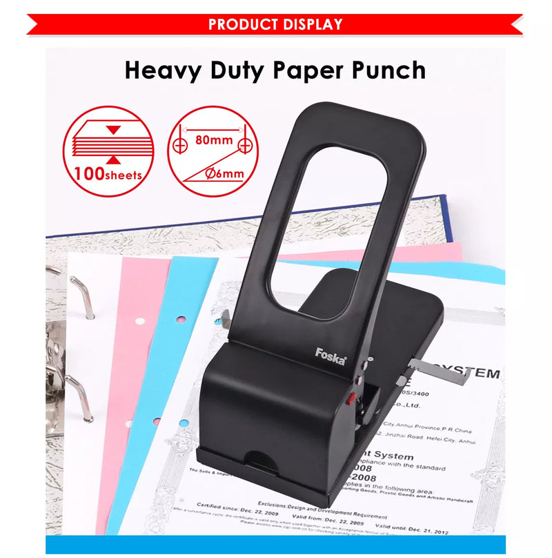 Foska PP8371 Heavy Duty Metal Manual Paper Punch