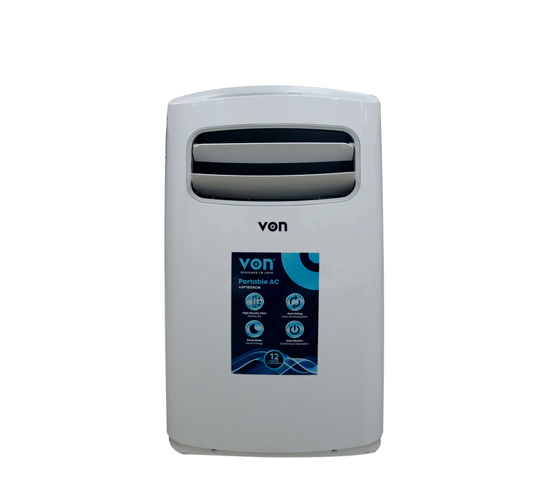 Von VAPTB124CM 12K BTU Portable Air Conditioner - Auto-restart, Timer, Sleep mode