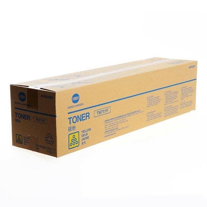 Genuine Konica Minolta TN711Y Yellow Toner Cartridge (A3VU250)