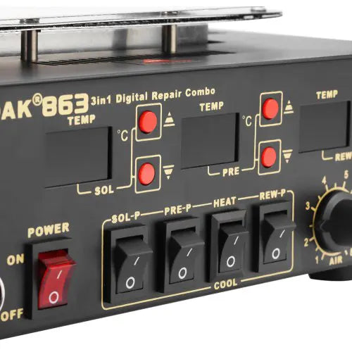 Gordak 863 3 in 1 Digital Hot Air Heat Gun BGA Rework Soldering Station