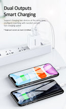 USAMS CC090 T24 2.1A Dual USB Travel Charger (EU) Plug Portable Cell Phone fast Wall Travel Charger Adapter (CC90TC01)