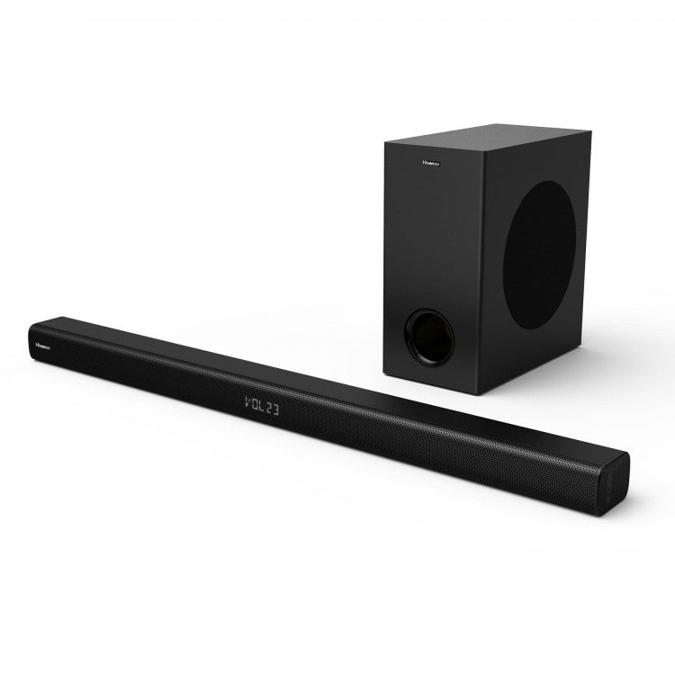 Hisense (HS218) 2.1CH 200W Output Sound Bar With Wireless Subwoofer,Dolby Audio,Bluetooth,HDMI