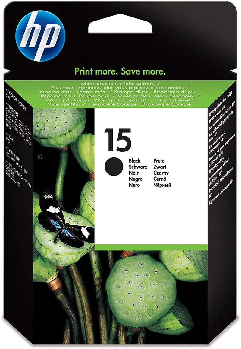 HP 15 Black Original Ink Cartridge (C6615DE)