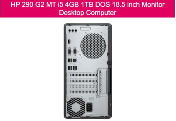HP Desktop 290 G2 MT, Intel i5-8400, 4GB RAM, 1TB HDD, DOS, Micro Tower PC
