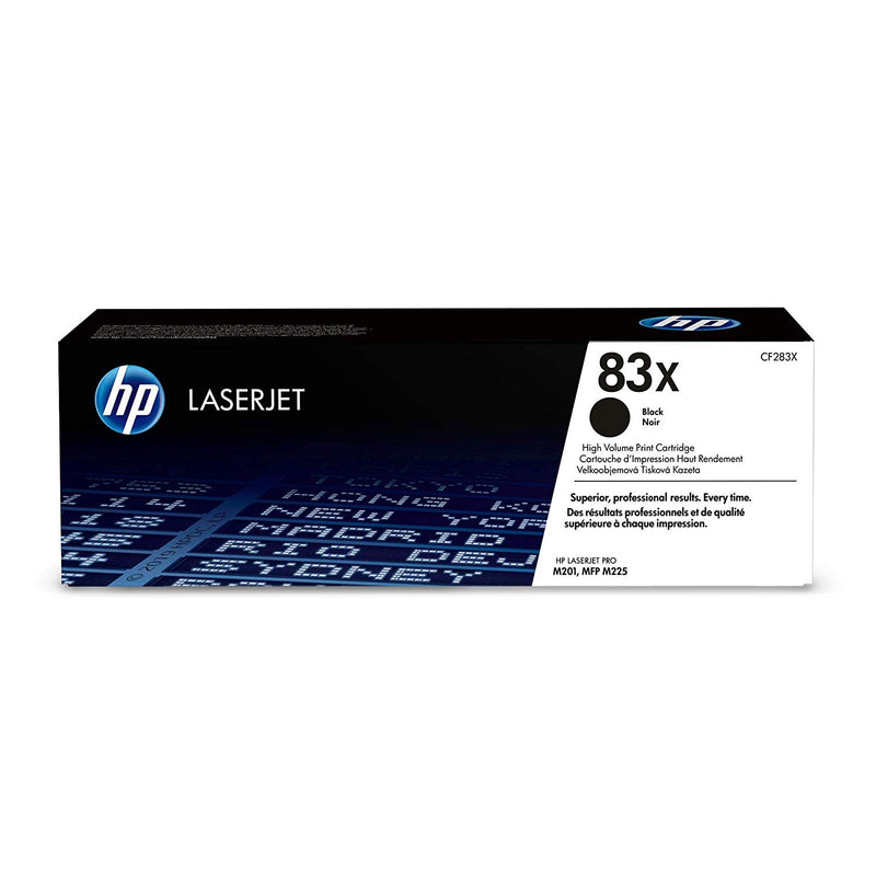 HP 83X High Yield Black Original LaserJet Toner Cartridge, CF283X.