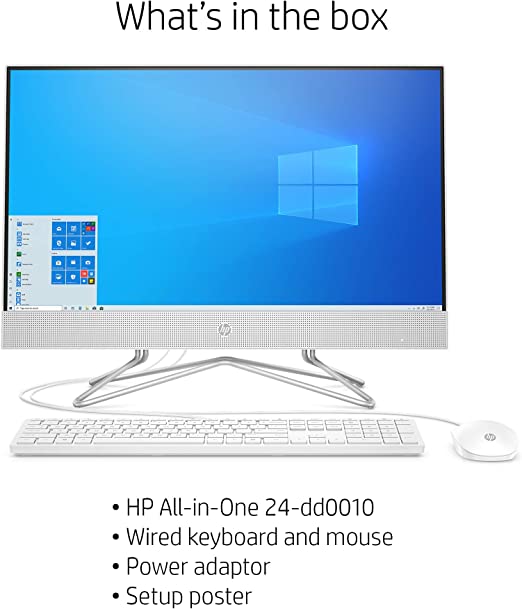 HP All in One 24-DF1005NH Computer (2N1F5EA)- 23.8" Inch Display, 11TH Generation Intel Core i5, 4GB RAM/256GB Solid State Drive