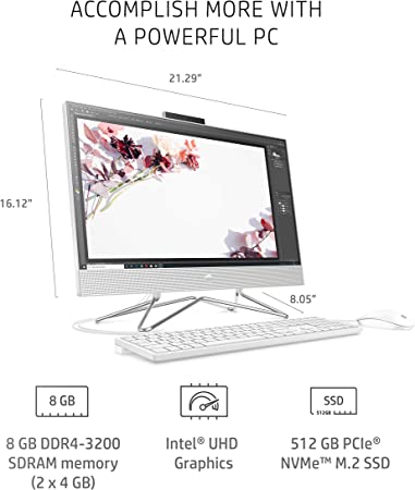 HP Bib238FFI 2C20 (4G1L3EA) All-in-One PC - i5, 1TB SSD, 8GB, 23.8" Inch FHD Display