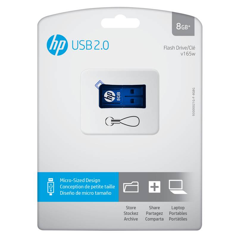 HP 8GB Plastic Flash Drive – (HPFD165W08)