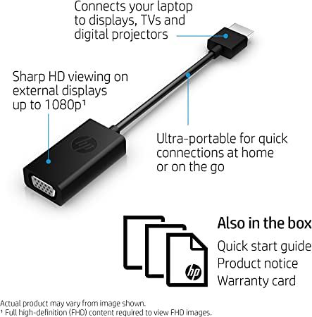 HP HDMI to VGA Adapter (H4F02AA)