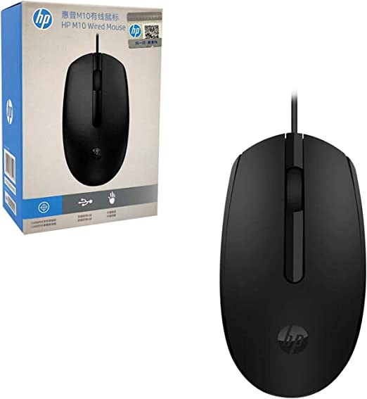 HP M10 Wired USB Mouse (6CB80PA) -  3 Buttons, Optical Tracking,