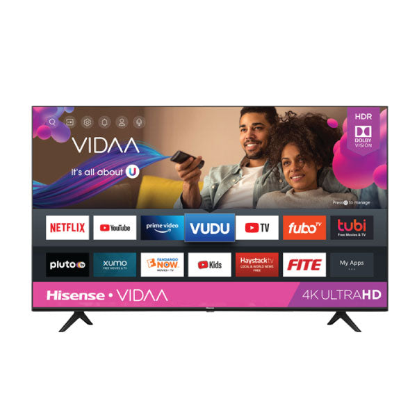 Hisense 43A61G– 43″ UHD 4K LED Smart TV, Bluetooth, Frameless