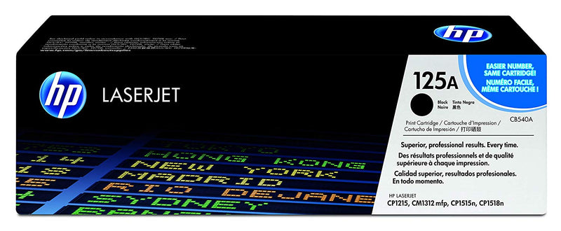 HP 125A Black Original LaserJet Toner Cartridge (CB540A)