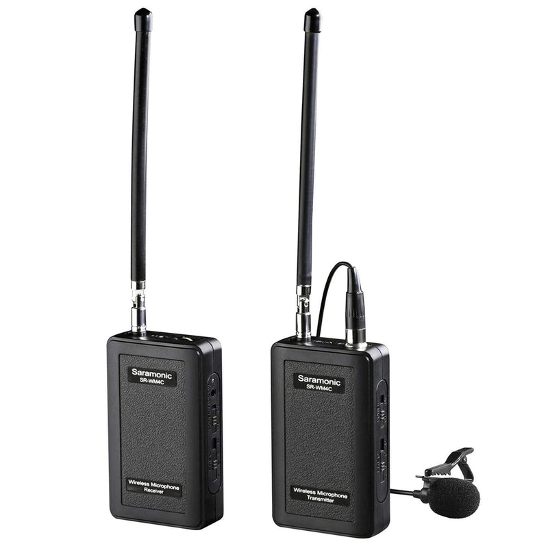 Saramonic Wireless Lavalier Microphone, SR-WM4C 4-Channels VHF Lapel Mic System (200' Range) for DSLR Camera ZCanon Nikon Sony Panasonic DV Camcorders Audio Recorder