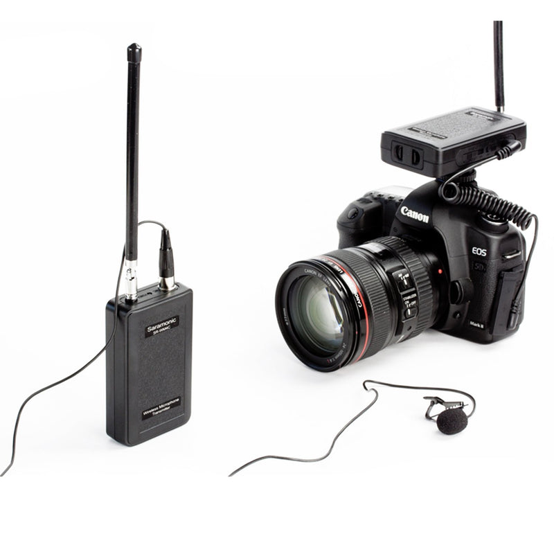 Saramonic Wireless Lavalier Microphone, SR-WM4C 4-Channels VHF Lapel Mic System (200' Range) for DSLR Camera ZCanon Nikon Sony Panasonic DV Camcorders Audio Recorder