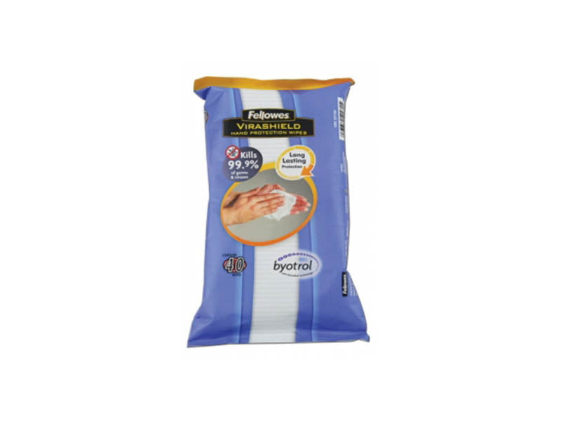 Fellowes Hand Wipes virashield Hand Protection wipes Pack40 (2210601)