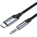 VENTION USB-C MALE TO 3.5MM MALE CABLE 1M GRAY ALUMINUM ALLOY TYPE