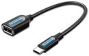 VENTION USB 3.1(GEN 1) C MALE TO A FEMALE OTG CABLE 0.15M BLACK PVC TYPE (VEN-CCVBB)