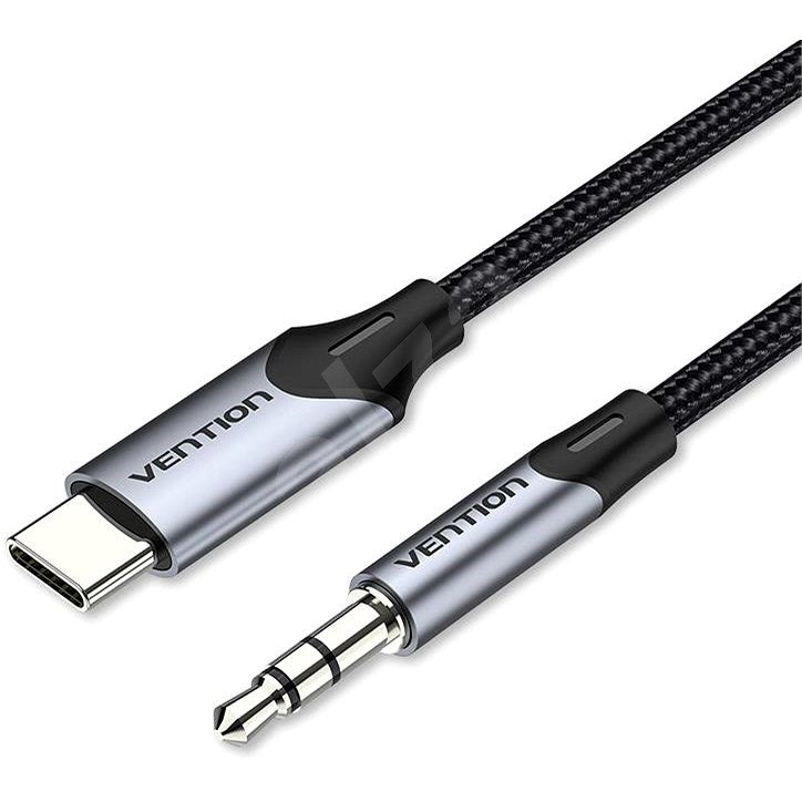 VENTION USB-C MALE TO 3.5MM MALE CABLE 1M GRAY ALUMINUM ALLOY TYPE
