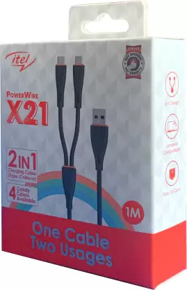 Itel Dual 1 Meter ICD-X21 Micro-USB Cable