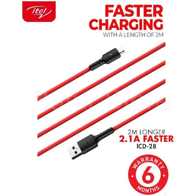 Itel ICD-M21, 2.1A Data Cable 2M -Black