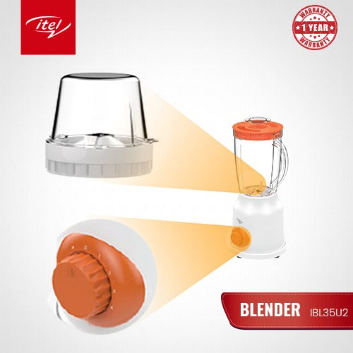 Itel Knob Control Unbreakable Blender 4 Stainless Steel Blades with Free Dry Mill