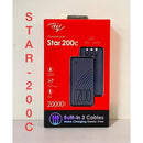 Itel Star-200C Power Bank - 20000 mAh Rated Input: DC 5.0V/2A,Rated Output: DC 5.0V/2.1A, Max Connector:Type：A+A+C+M